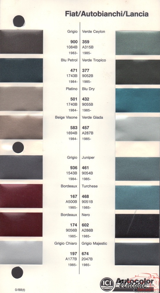 1983-1987 Fiat Paint Charts Autocolor 1